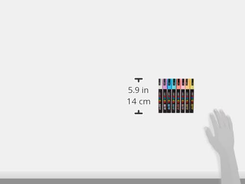 posca Markers Set, 8 Medium Paint Markers 5M – Soft Tones – White, Sunshine Yellow, Apricot, Light Pink, Coral Pink, Lavender, Light Blue, Aqua Green