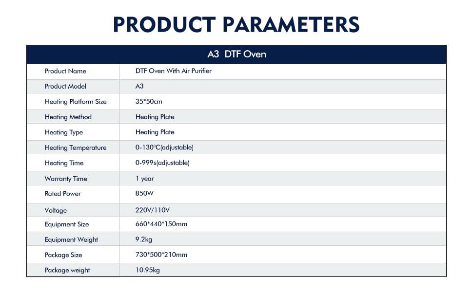 DTF Oven with Air Purifier