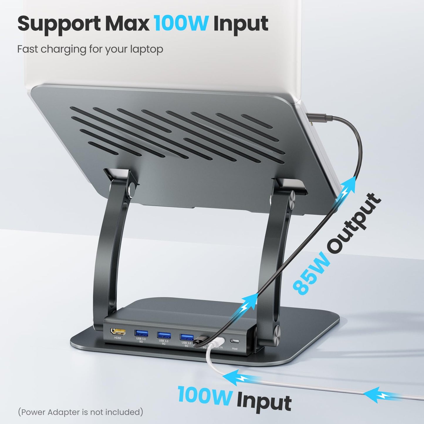 Laptop Stand with Detachable USB-C Hub