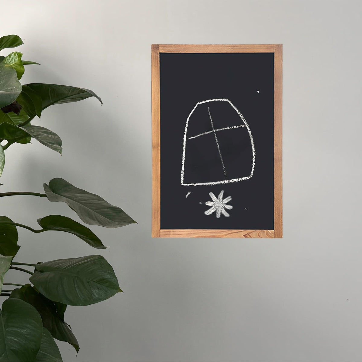 newnewshow 12"x16" Magnetic Chalkboard with Rustic Wood Frame