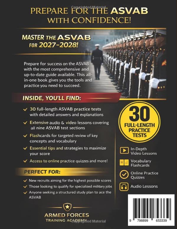 ASVAB Test Prep & Study Guide 2027-2028: AFQT & All Subtests - paperback