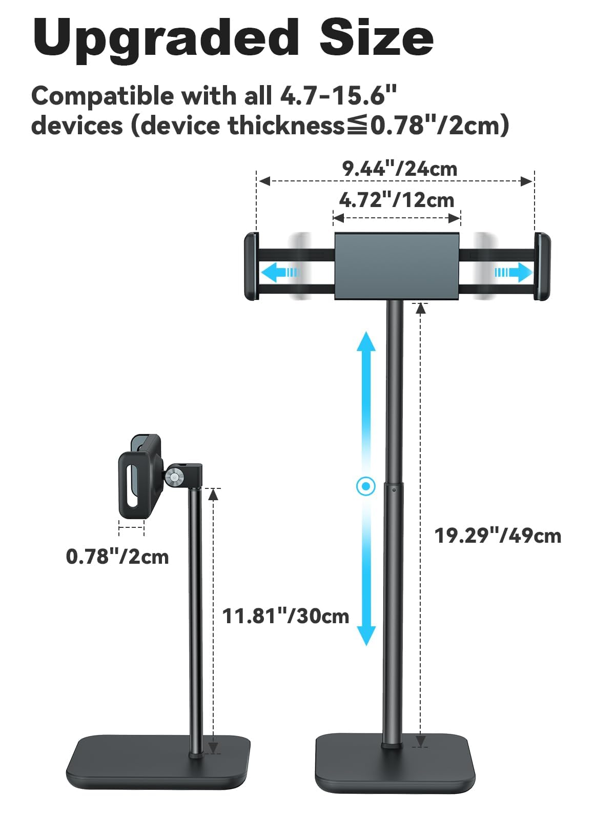 Tablet Stand for Desk with 360 Adjustable Holder Clamp Bracket