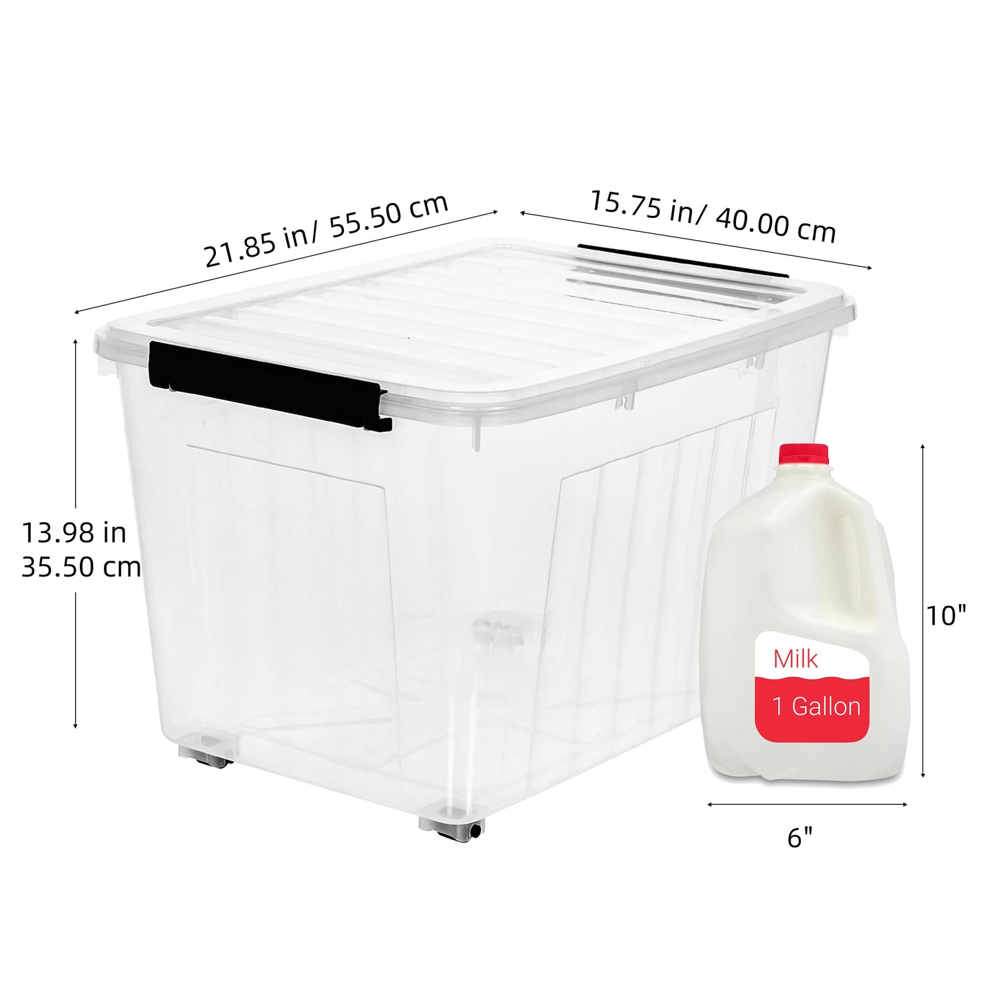 82 QT Clear Plastic Storage Bins with Lids Stackable and Nestable Storage Boxes with Lids, 4 Packs