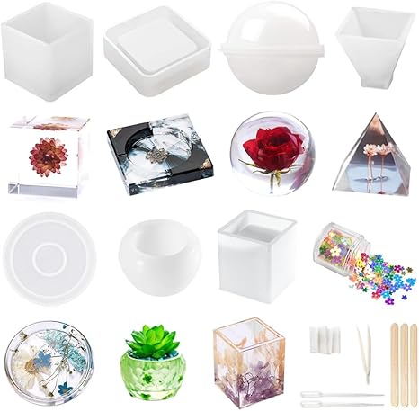 Resin Mold #2- Resin Molds Silicone Kit 20Pcs