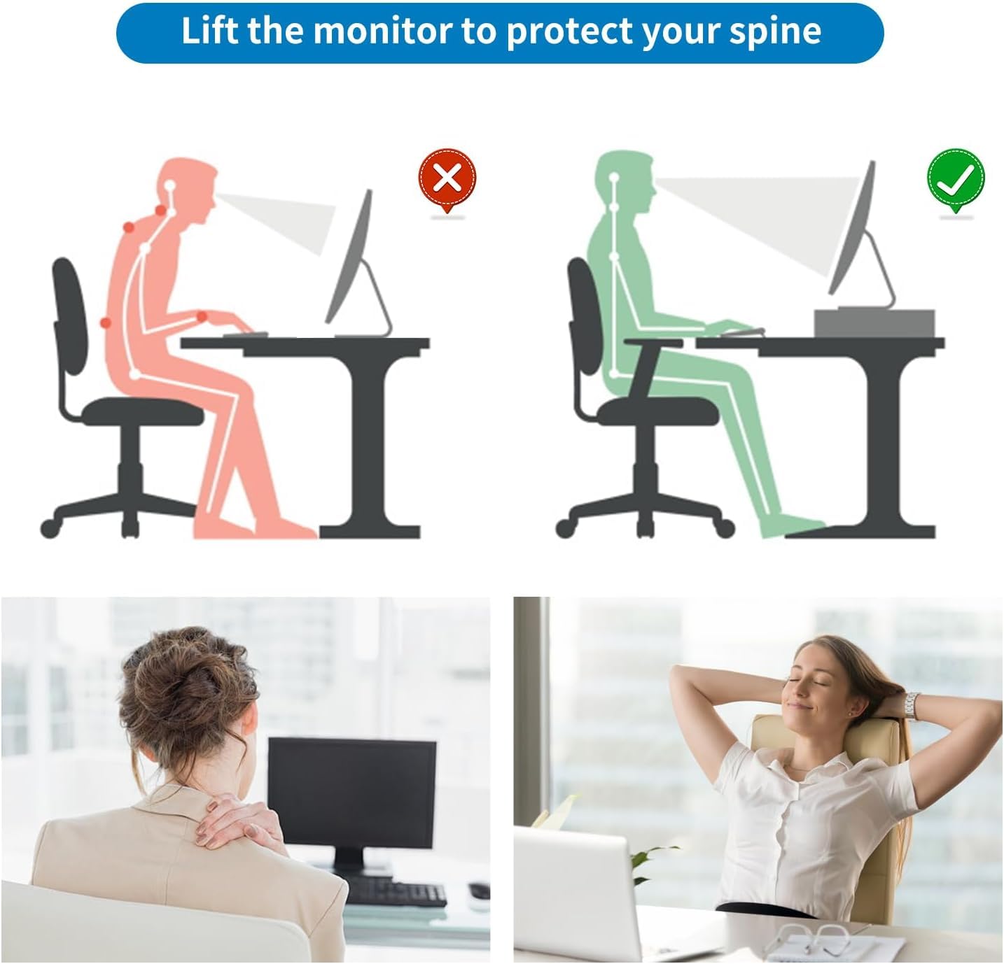 Computer Monitor Stand Riser, Desk Organizers and Accessories