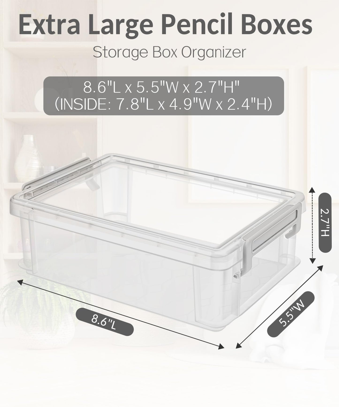 Clear Organizer Plastic Containers with Lid- 6 pack