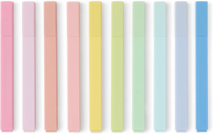 Pastel Highlighters Set, 10, Chisel Tip