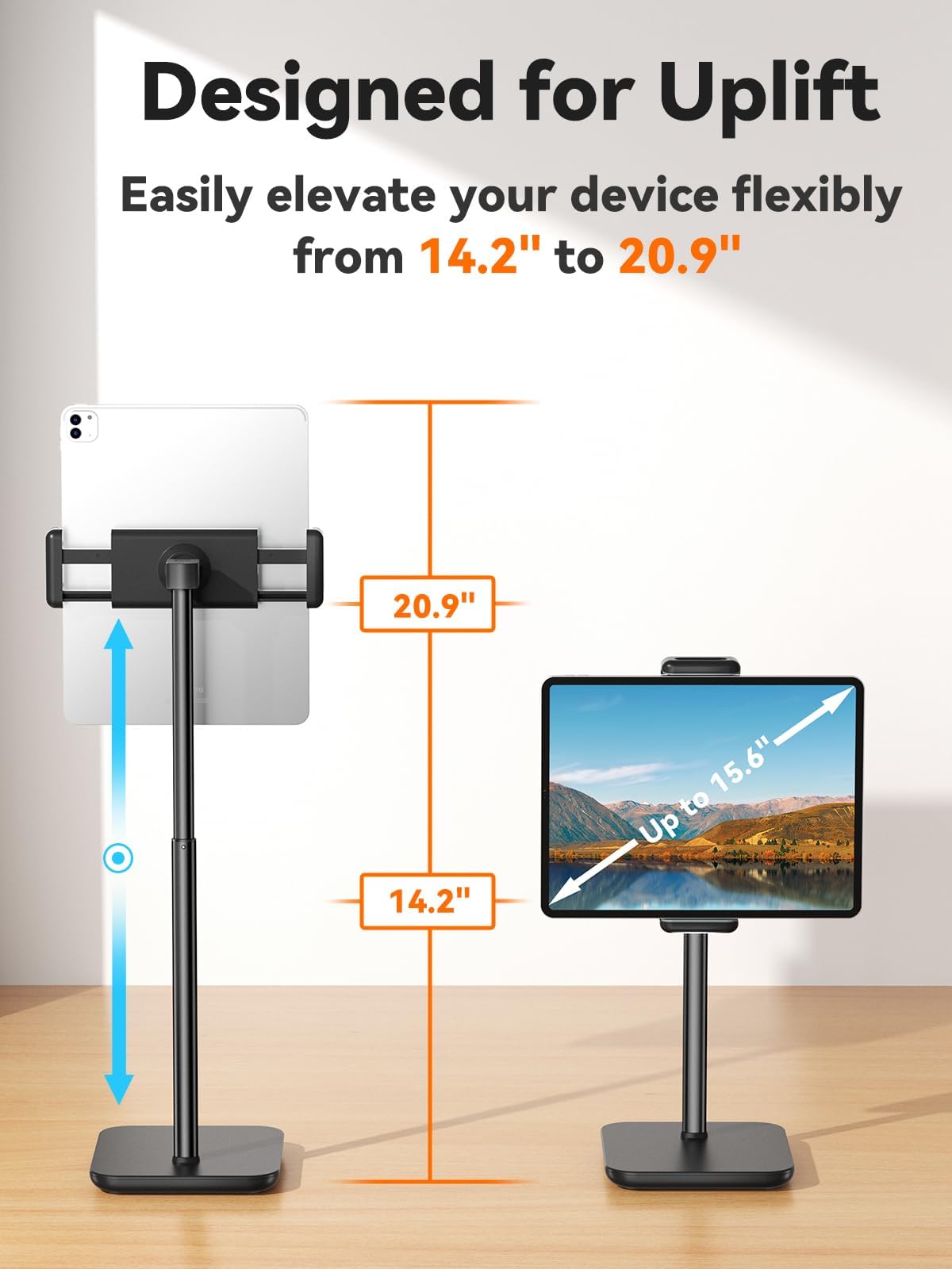 Tablet Stand for Desk with 360 Adjustable Holder Clamp Bracket
