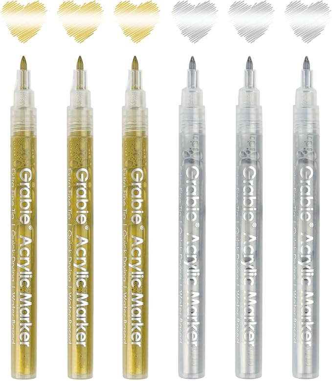 Silver & Gold Acrylic Paint Marker Set