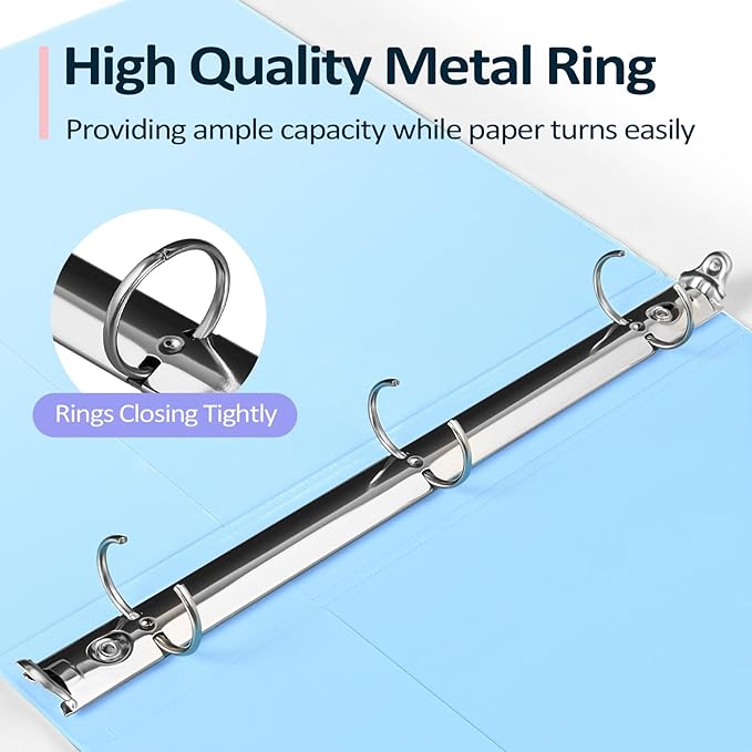 Extra Durable 3 Ring Binder, Round Ring 1 Inch