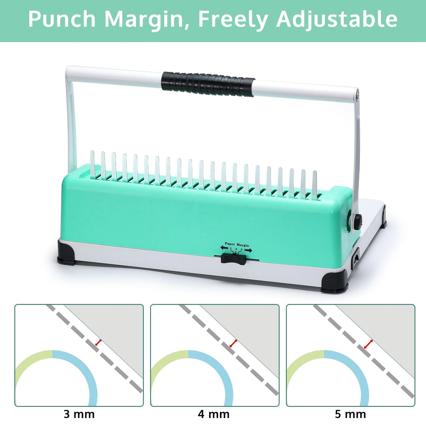 Binding Machine, 21-Hole 450 Sheets Paper Comb