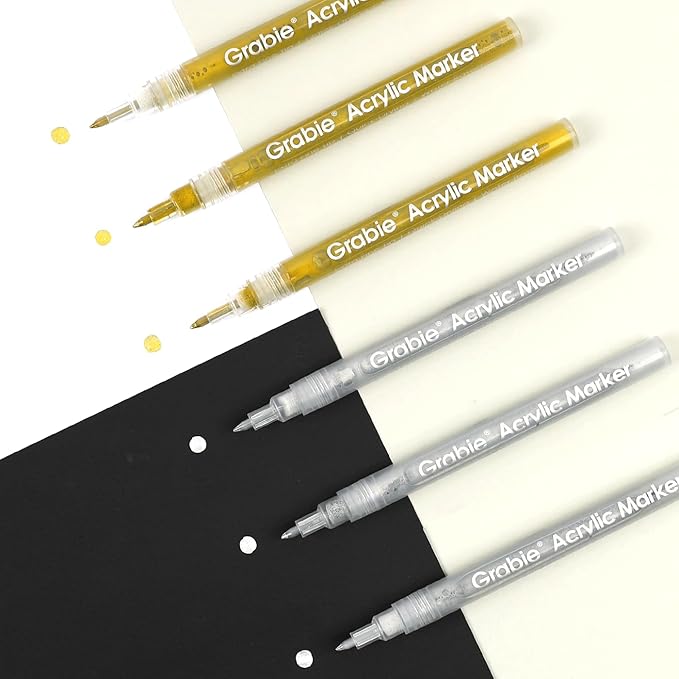Silver & Gold Acrylic Paint Marker Set
