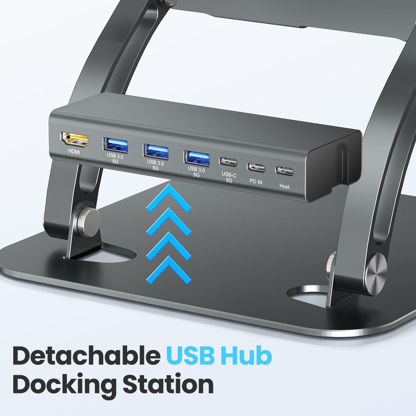 Laptop Stand with Detachable USB-C Hub