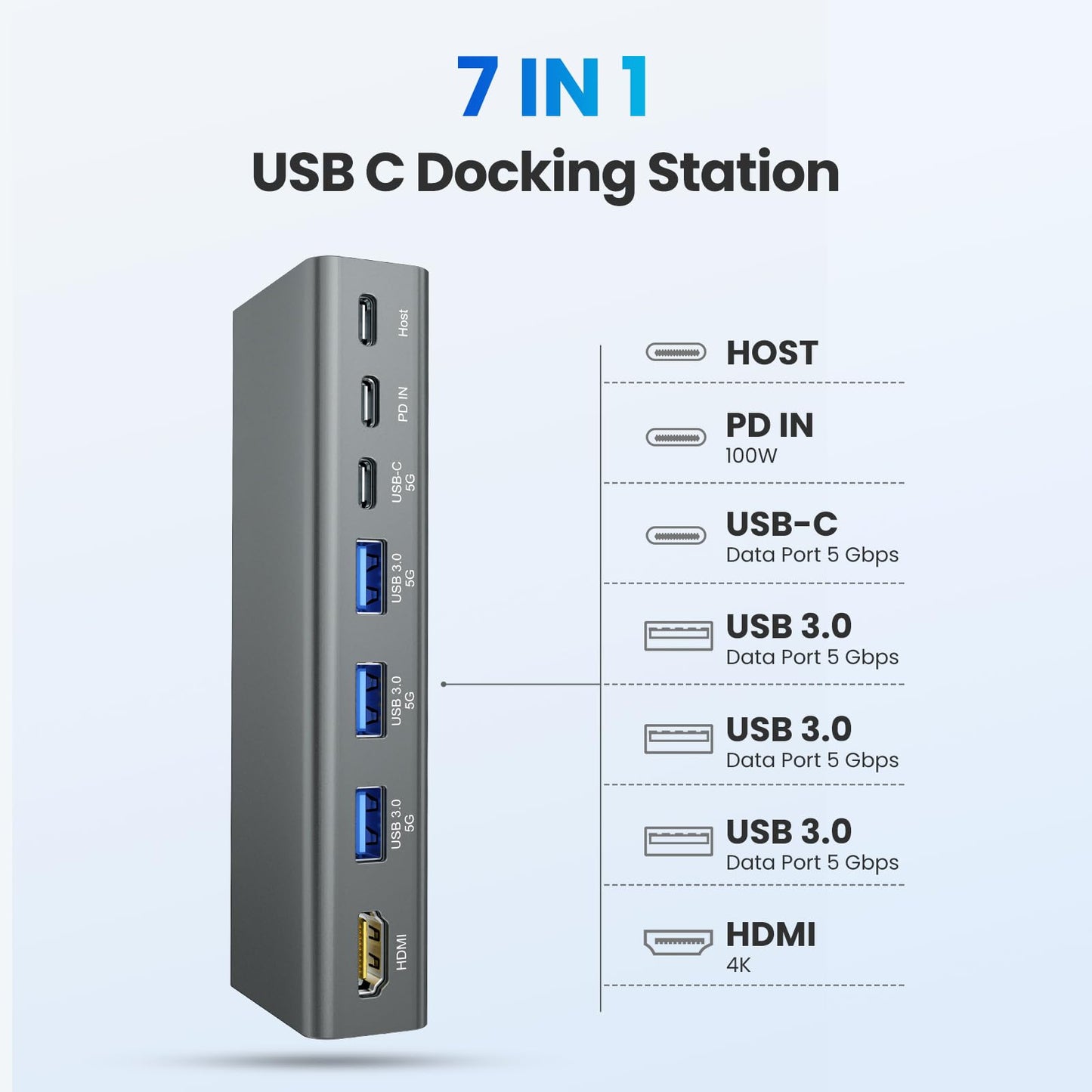 Laptop Stand with Detachable USB-C Hub