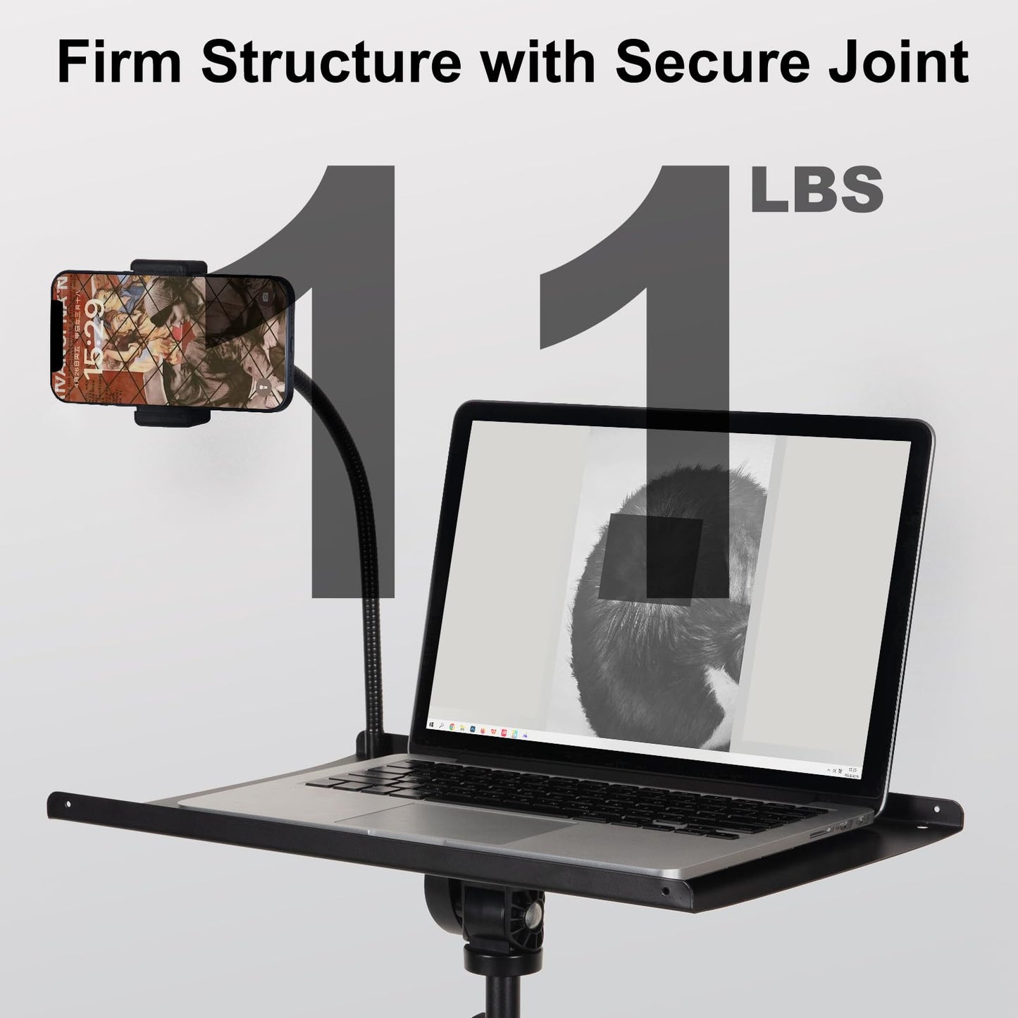 Laptop Tripod on Wheels with 2 Shelves