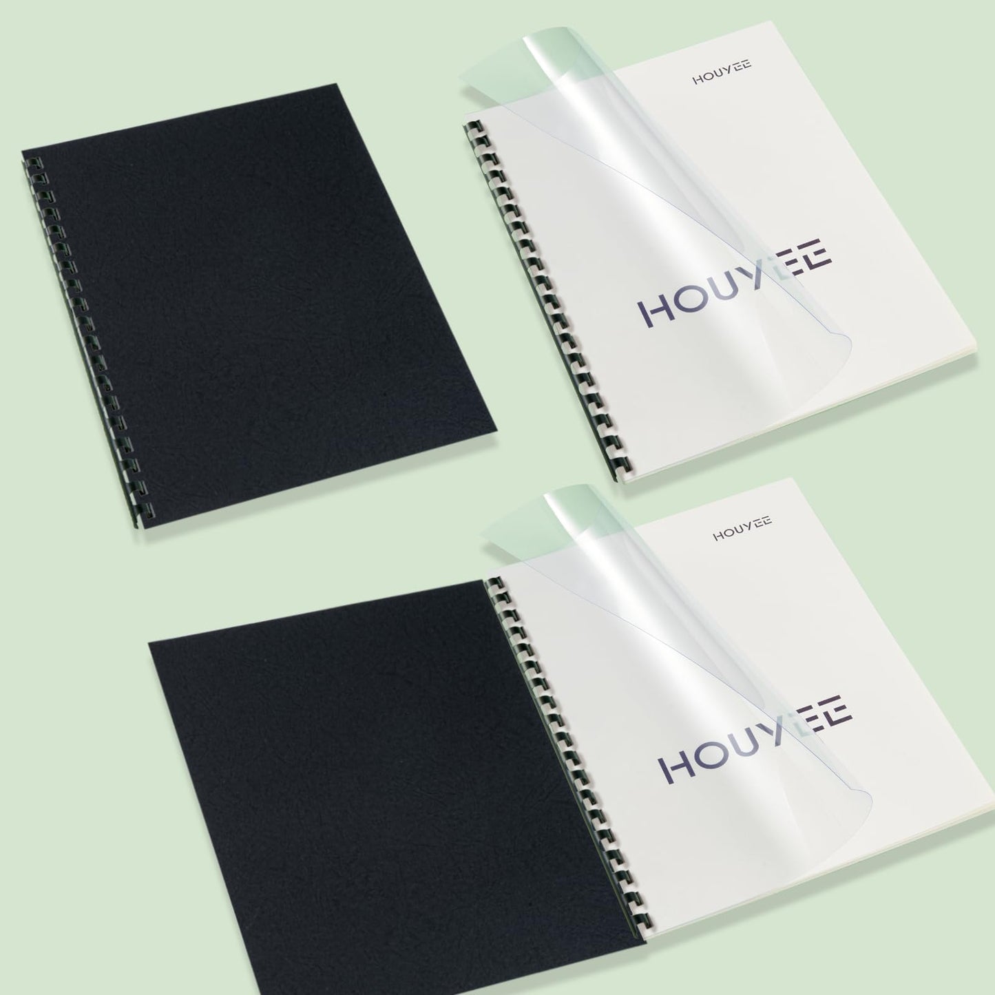 Binding Covers and Combs Set, 8.5x11 Inches- 50 Pcs