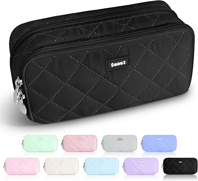 Large Pencil Case Pouch, 8 Compartments