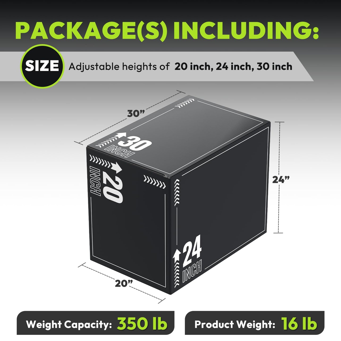 Plyometric Jump Box – 3-in-1 Plyo Box with Durable High-Density Foam Core