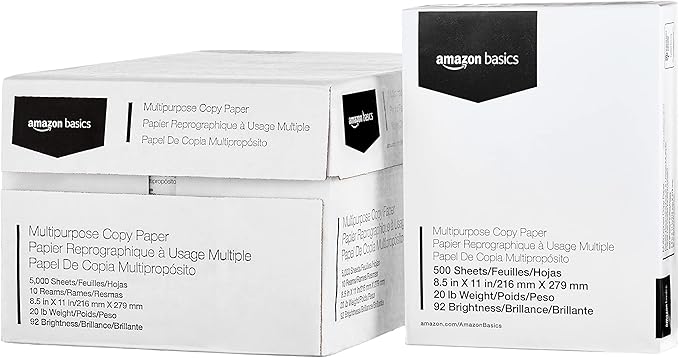 Multipurpose Copy Printer Paper, 8.5 x 11 in, 20 lb