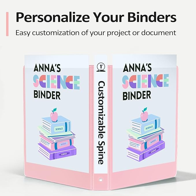 Extra Durable 3 Ring Binder, Round Ring 1 Inch