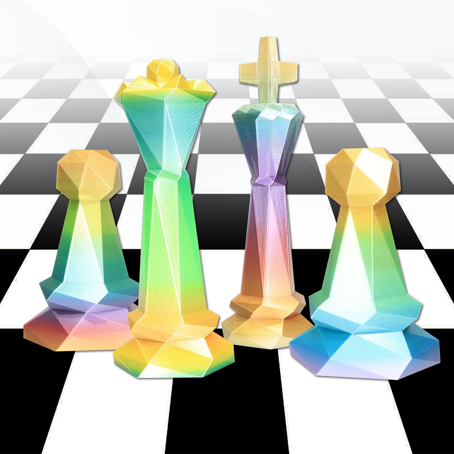 1.75mm Silk Shiny 4 Types Rainbow Multi Colored Fast Color Change PLA 4 in 1