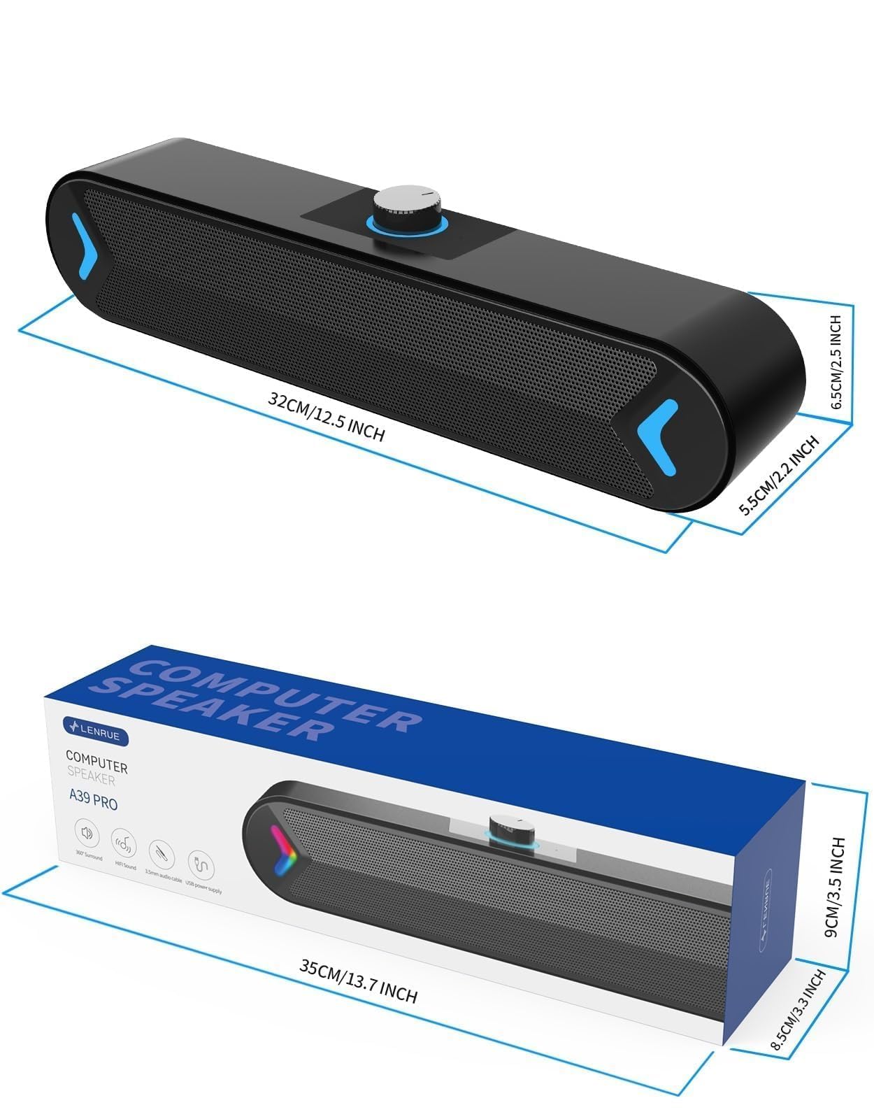 LENRUE Computer Speakers, Projector Speaker