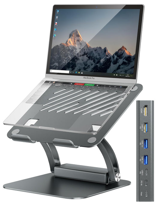 Laptop Stand with Detachable USB-C Hub