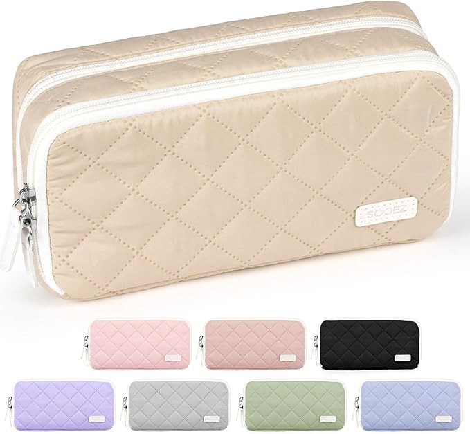 Large Pencil Case Pouch, 8 Compartments