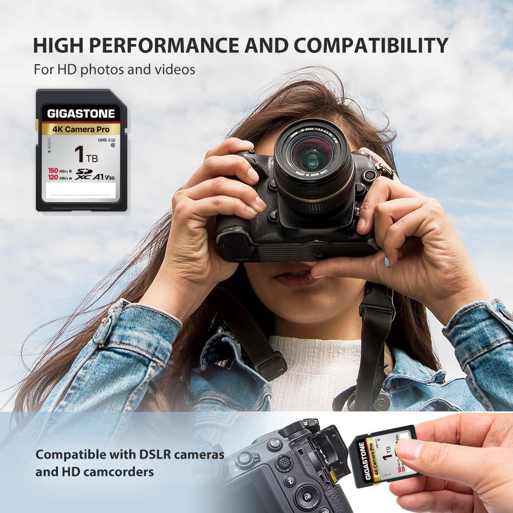 GIGASTONE 1TB SD Card with USB Type C Card Reader