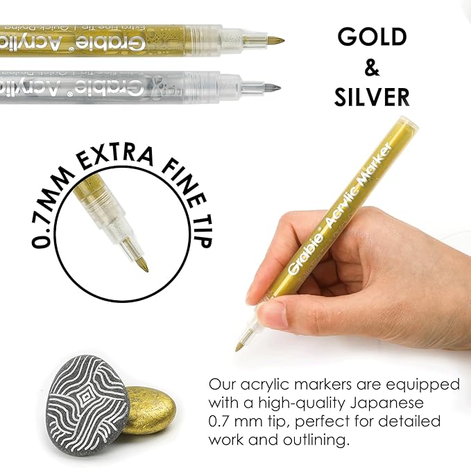 Silver & Gold Acrylic Paint Marker Set