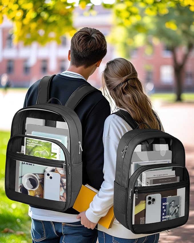 Clear Backpack, Heavy Duty Transparent Bookbag for School