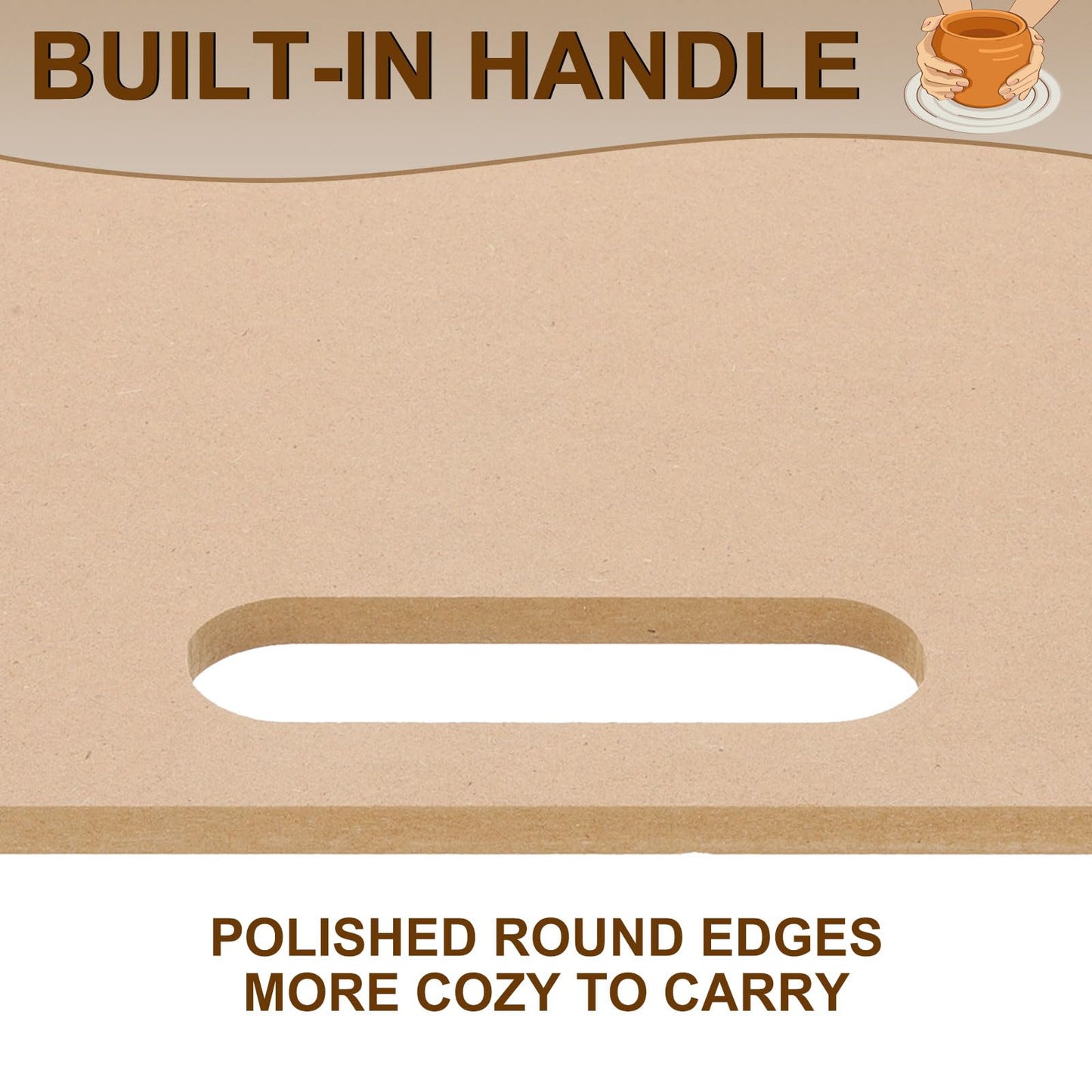 10 x 16 Wedging Board for Pottery with Built-in Handle, 4 Pcs