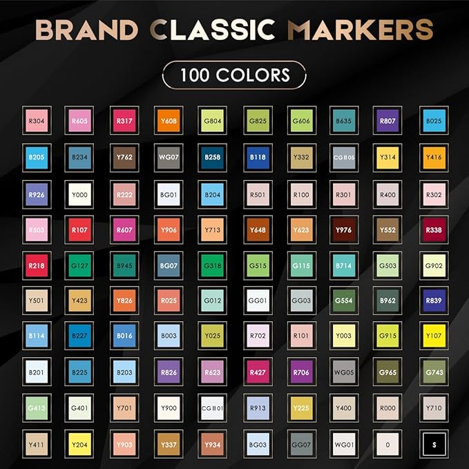 Markers, 100 Colors Dual Tip