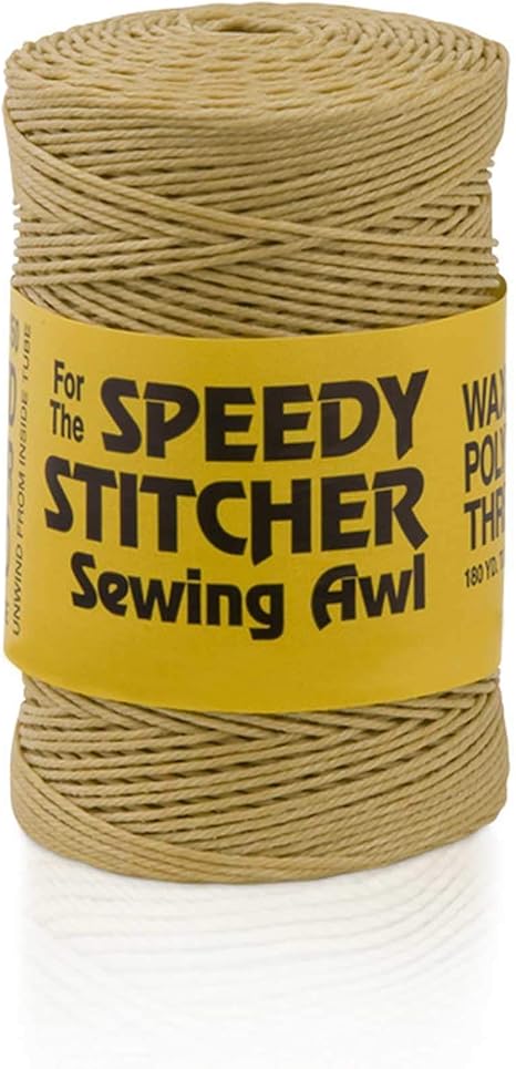 Speedy Stitcher Sewing Awl Kit with 180-yard Tube of Thread, Natural