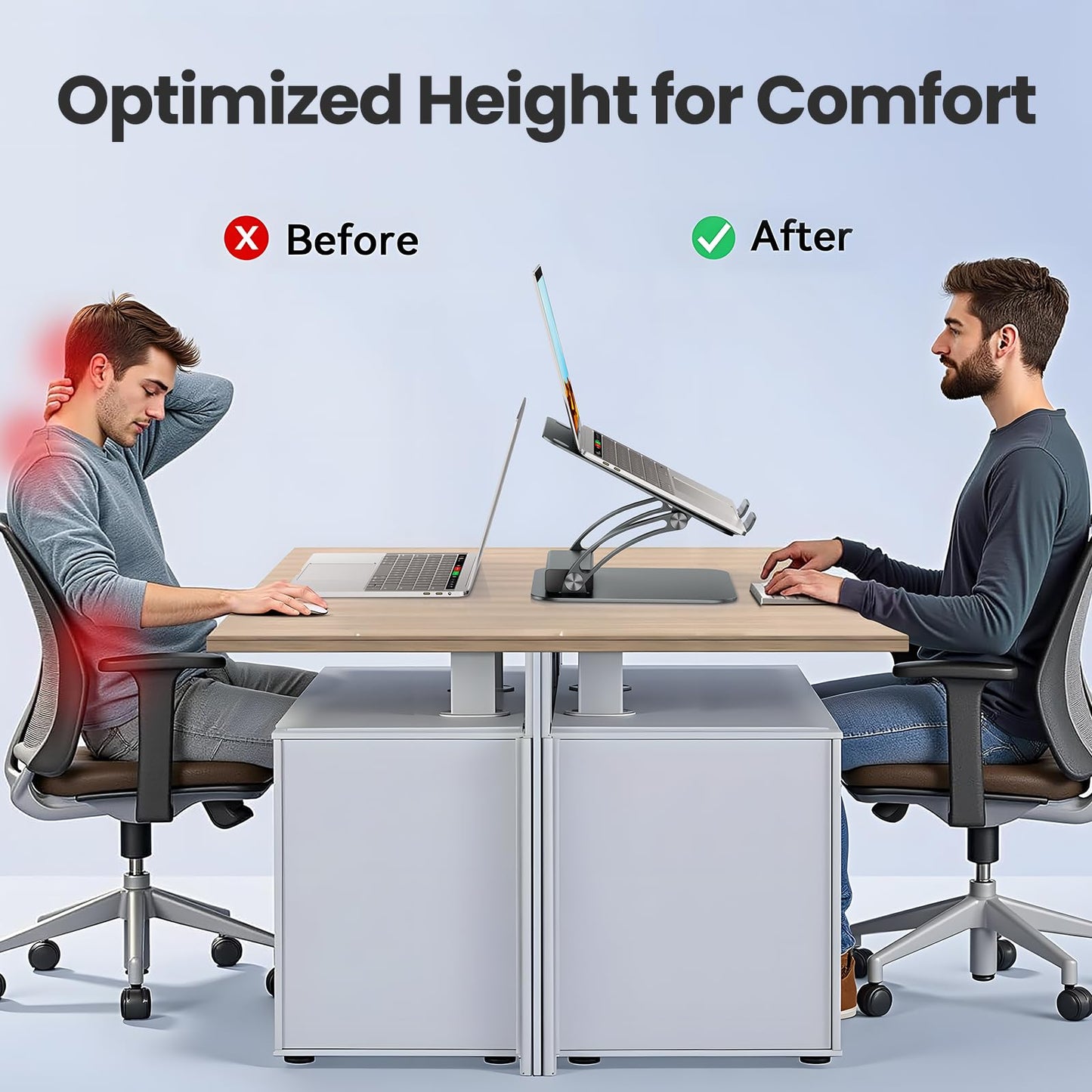 Laptop Stand with Detachable USB-C Hub
