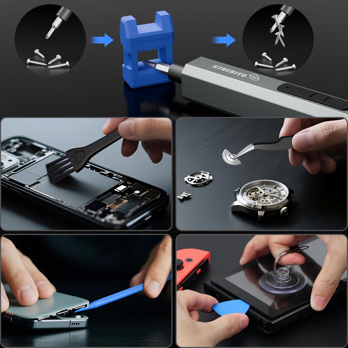 STREBITO 144-Piece Upgraded Electric Screwdriver