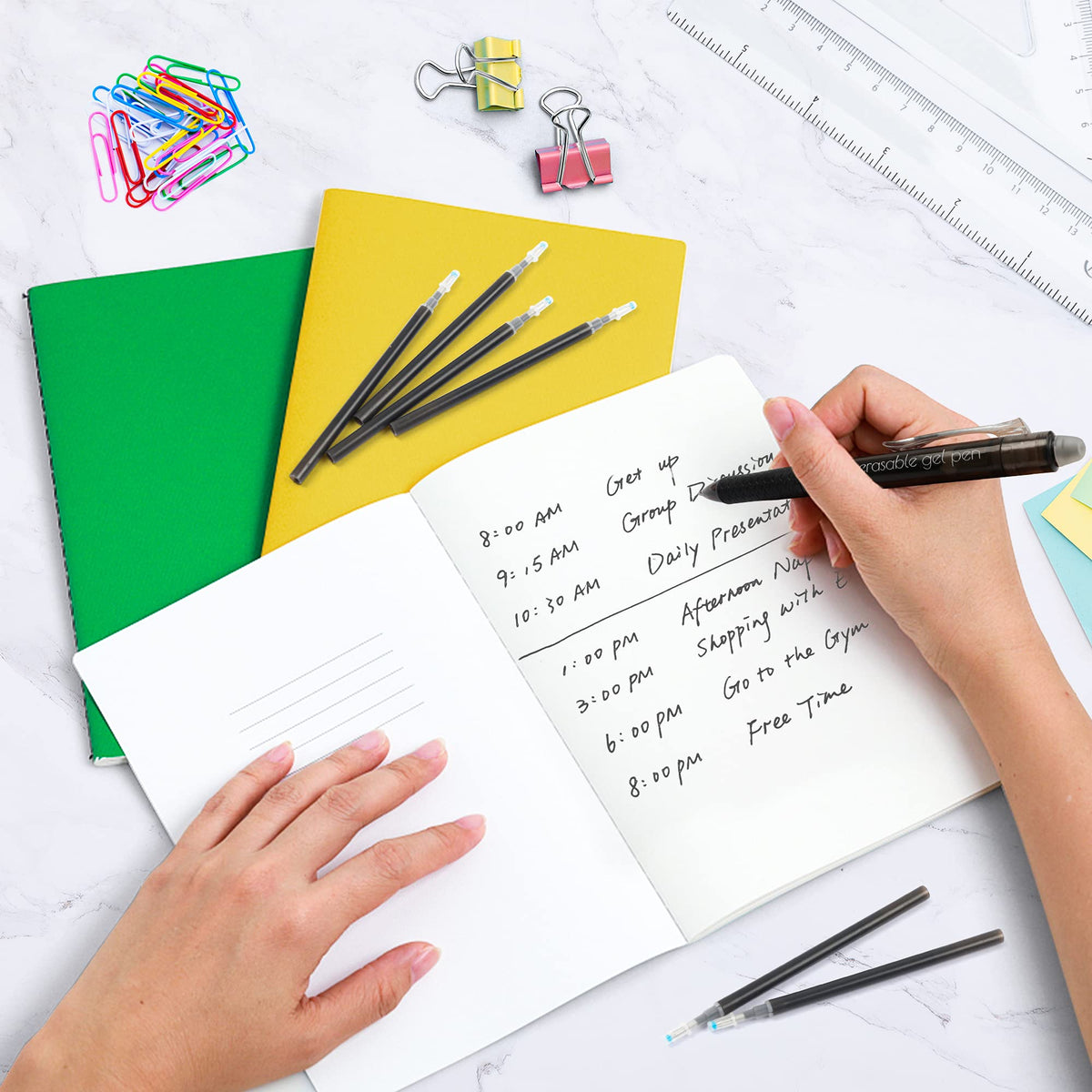 Vanstek 12 Black Erasable Gel Pen Refills