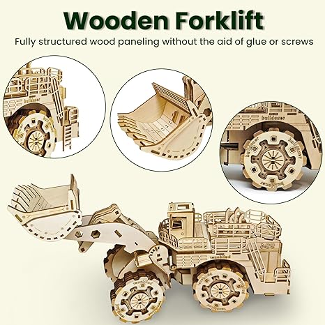 3D Wooden Puzzle- bulldozer