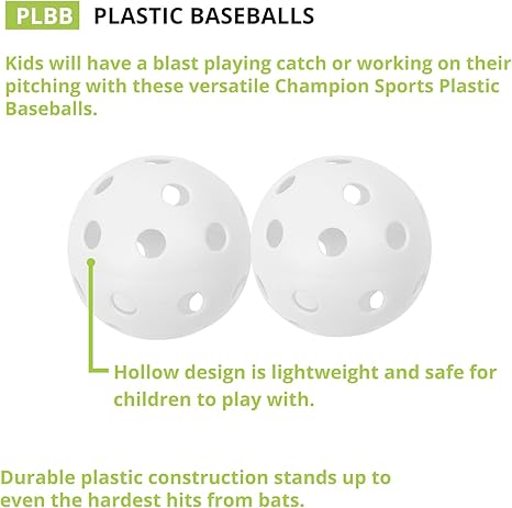 Hollow Plastic Baseballs- 12
