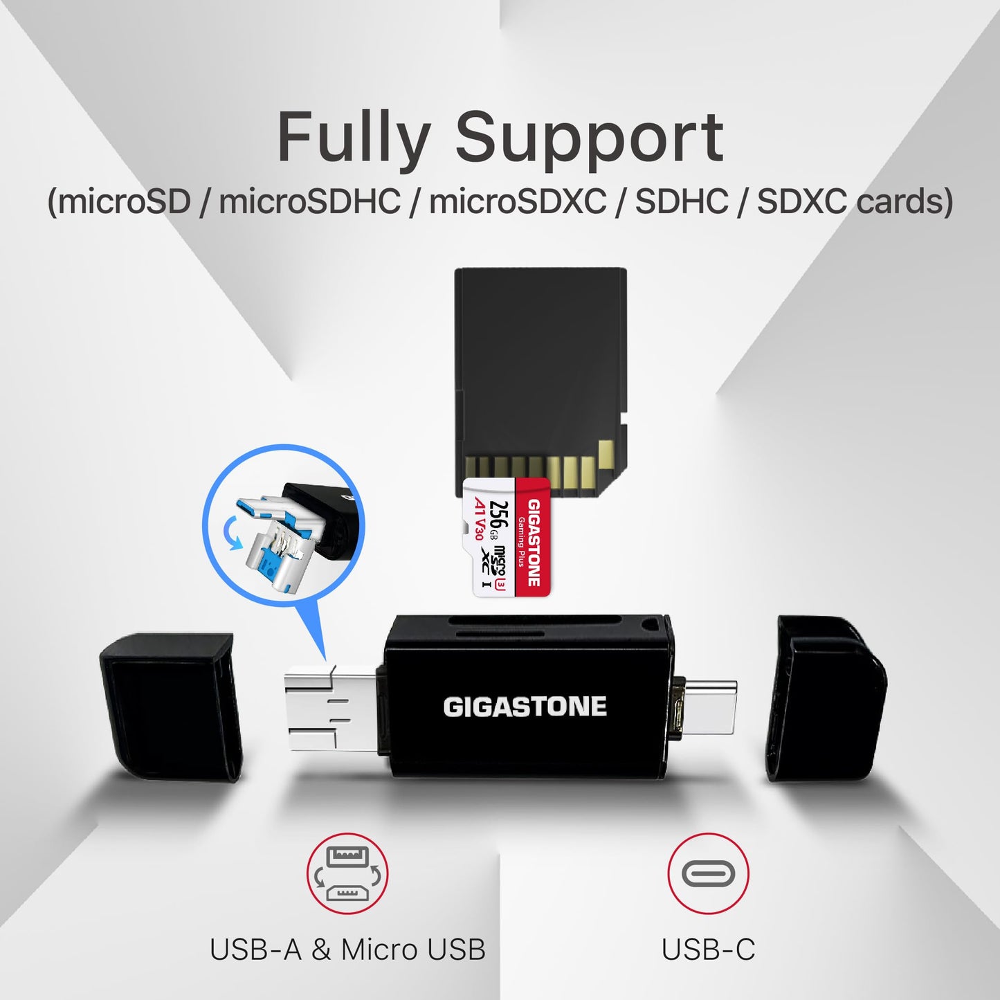 GIGASTONE 1TB SD Card with USB Type C Card Reader