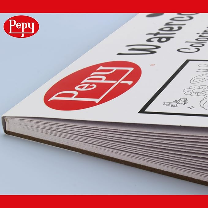 Watercolor Coloring Book 20 Sheets Total with 10 Plain and 10 Pre-Printed Design Sheets; 9 inches by 12 inches