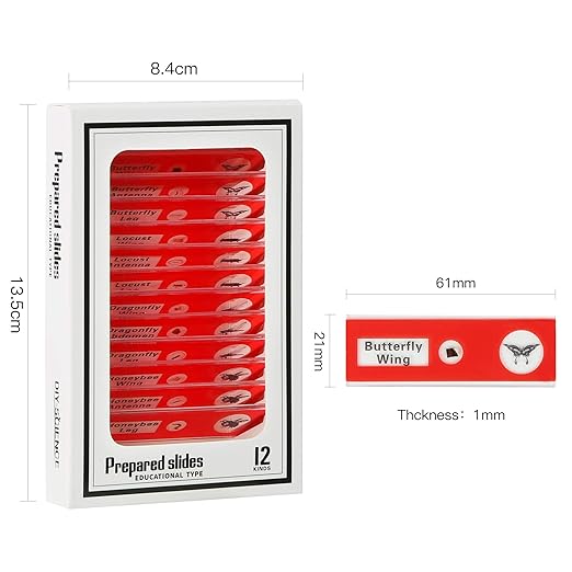 Microscope Slides Set of Animals Insects Plants Flowers- 48