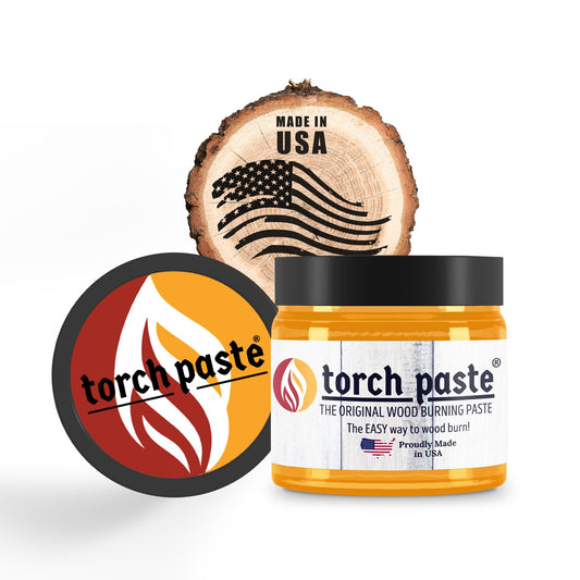 Torch Paste - The Original Wood Burning Paste | Made in USA | Heat Activated Non-Toxic Paste for Crafting & Stencil Wood Burning | Accurately & Easily Burn Designs on Wood, Canvas, Denim & More | 3 OZ