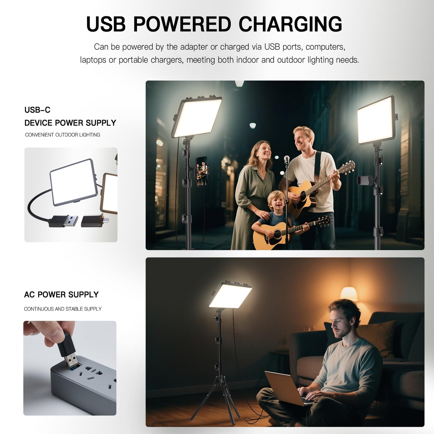 2-Pack LED Video Light Kit