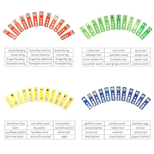Microscope Slides Set of Animals Insects Plants Flowers- 48