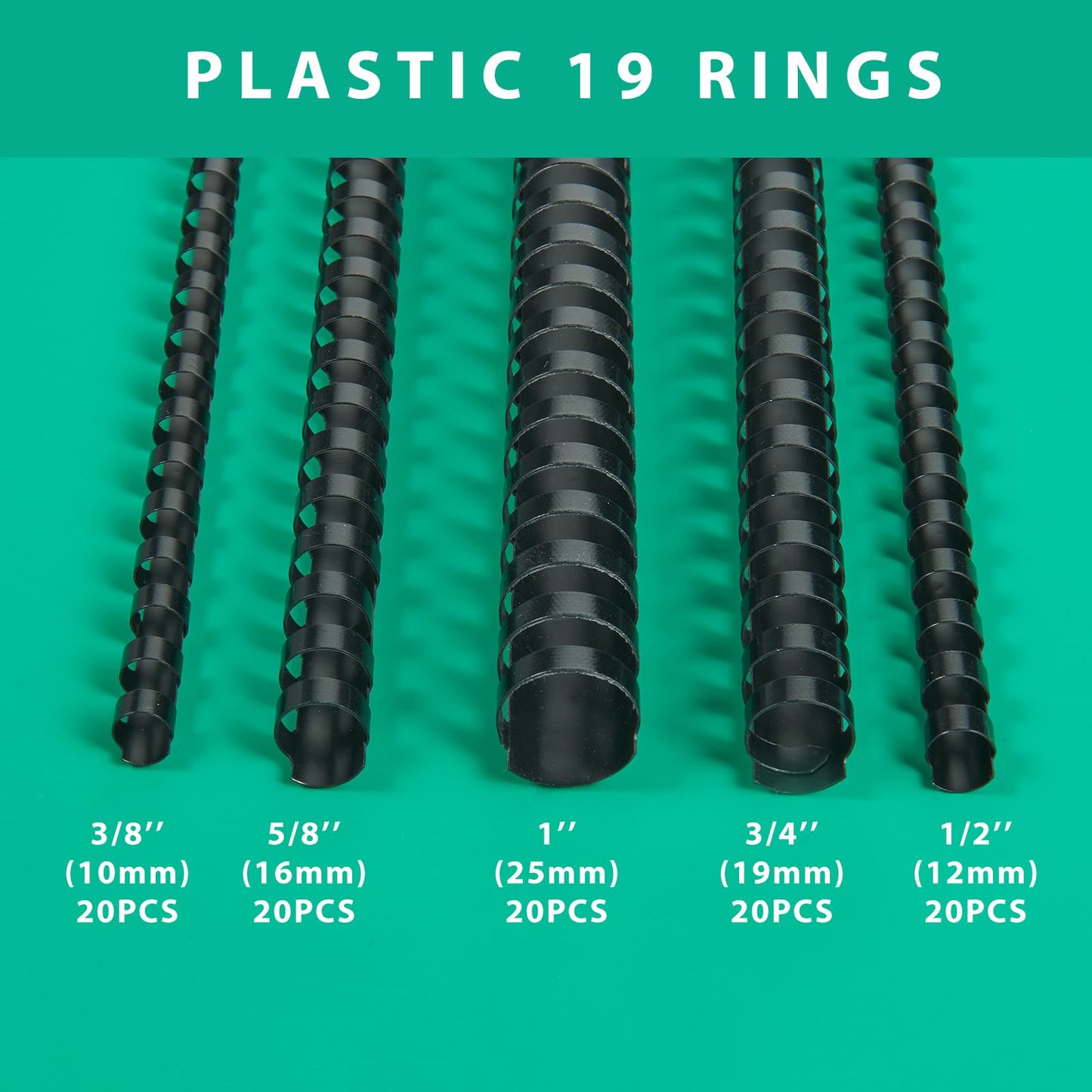 100 Pack 19 Ring Binding Combs