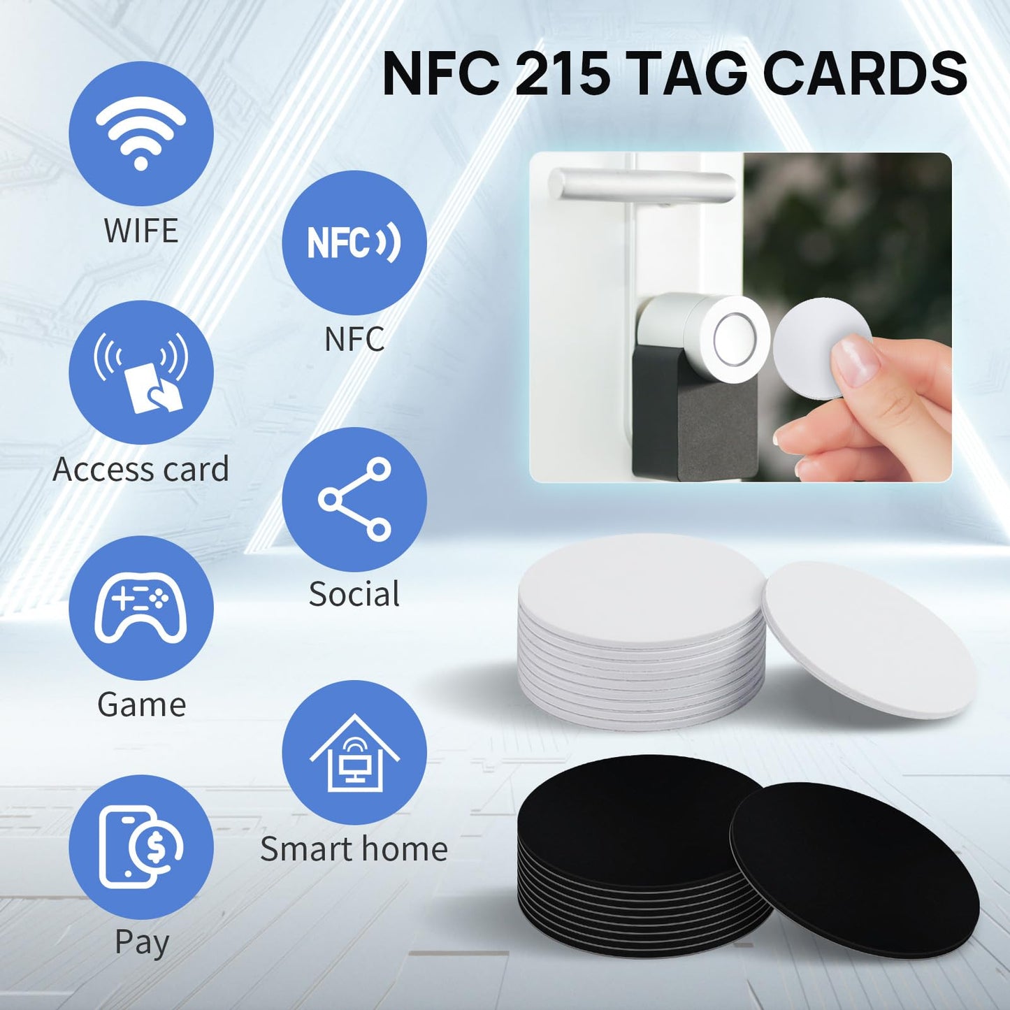 NFC Tags, Stickers Cards With Adhesive Back