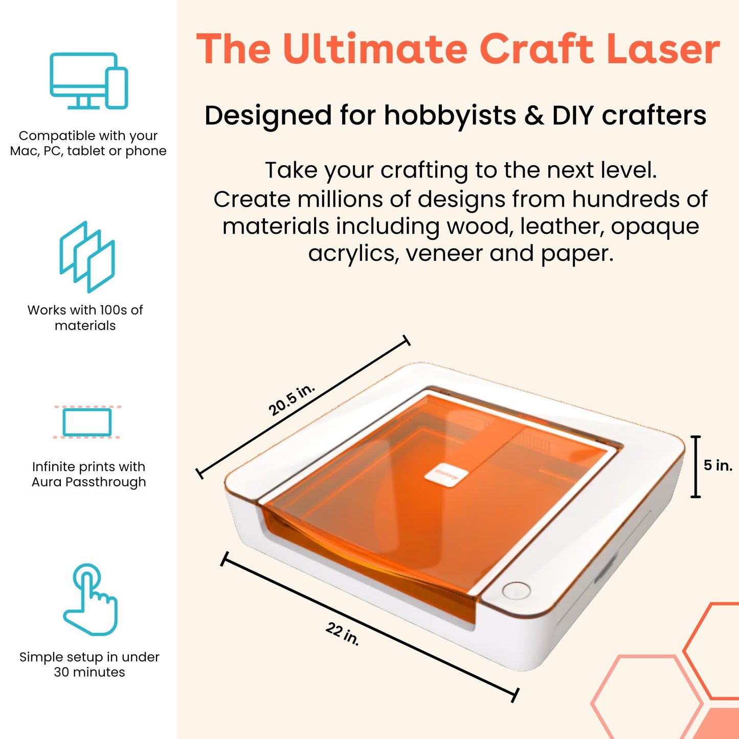 Glowforge Aura Laser Engraver and Cutter