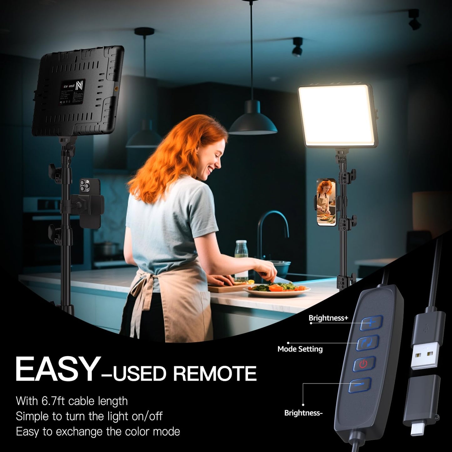 2-Pack LED Video Light Kit