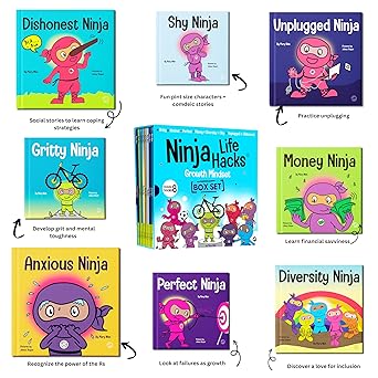 Ninja Life Hacks Growth Mindset 8 Book Box Set- Books 9-16